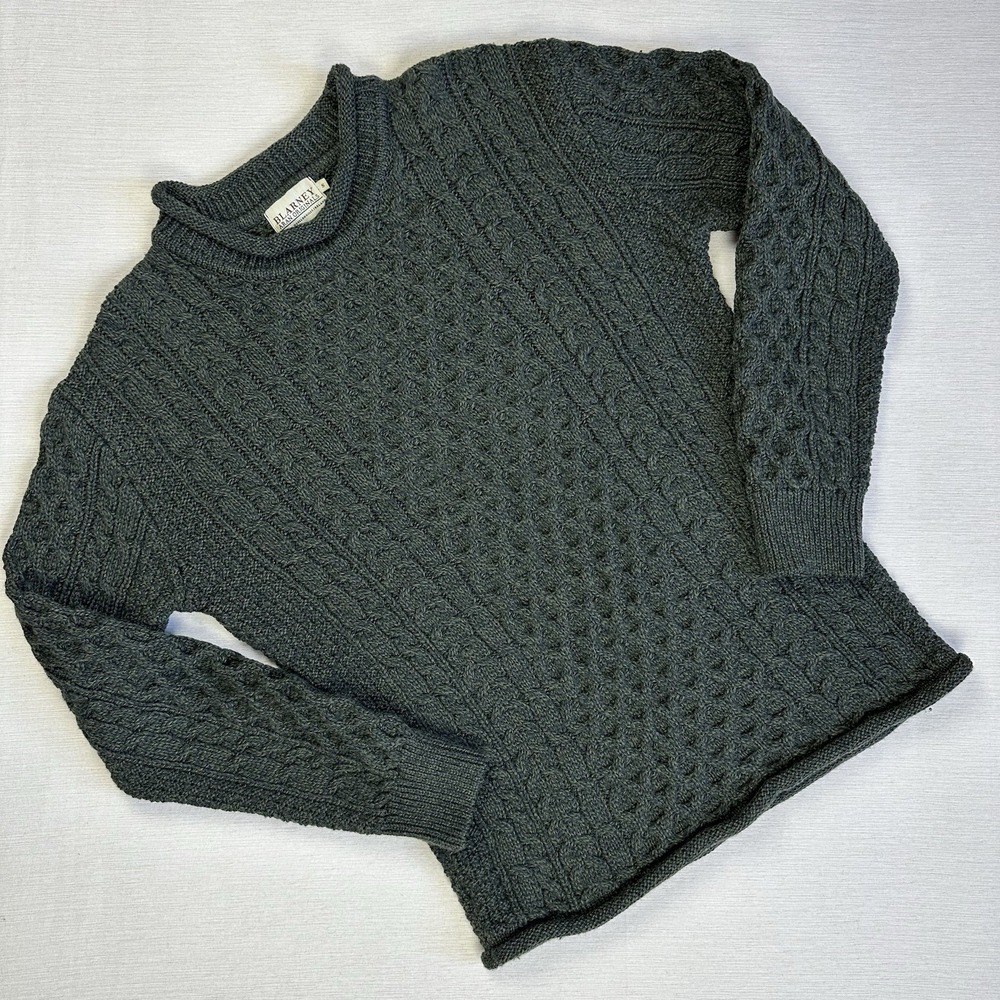 Blarney Woollen Mills Sweater Aran Originals Rollneck Wool Fisherman Ireland S